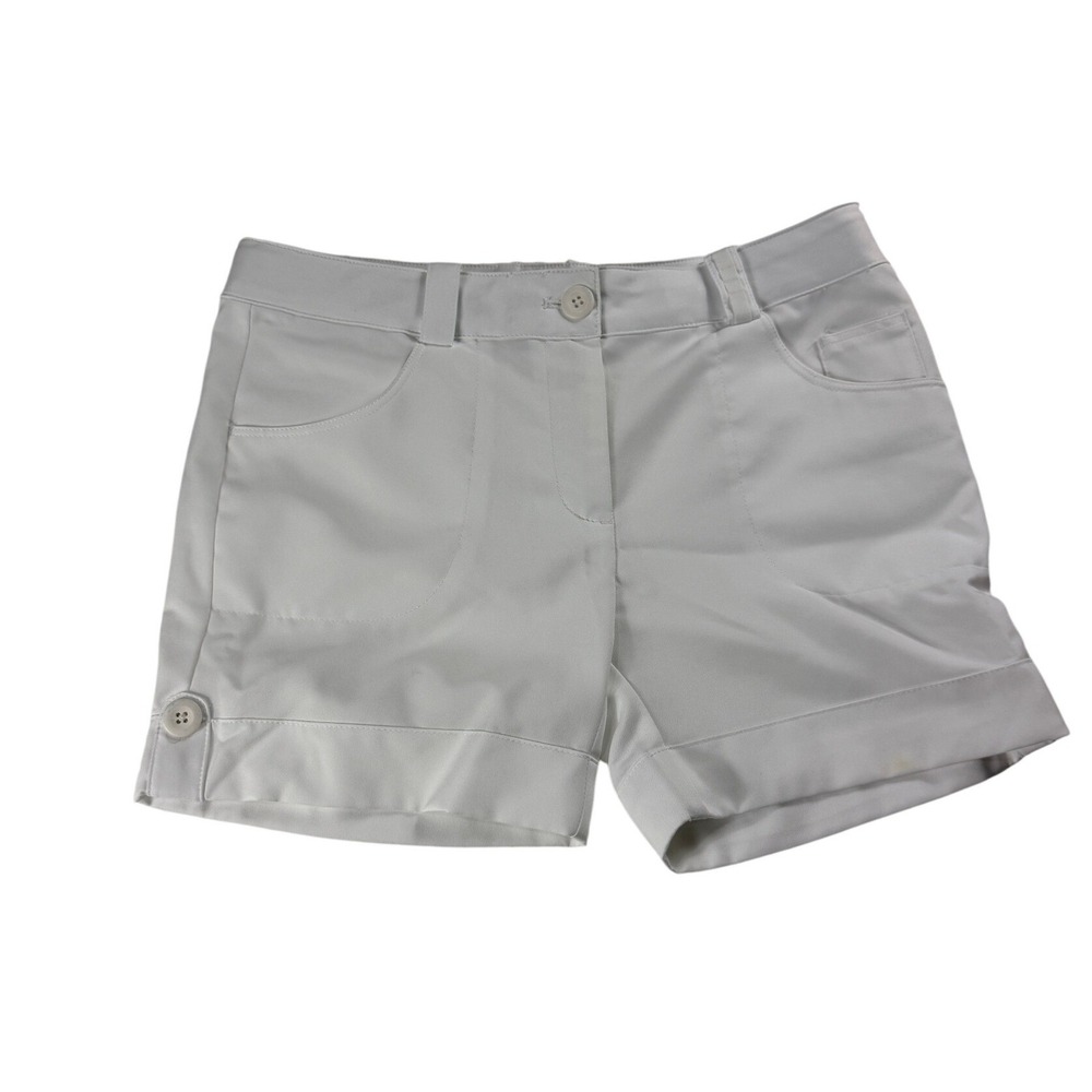 Nike Golf Dri-FIT Womens Medium‎ White Golf Shorts Cuffed Performance Stretch